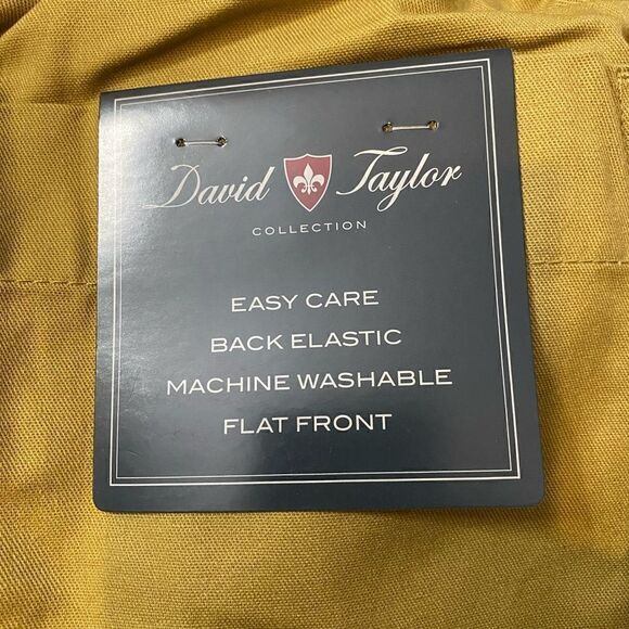 NWT DAVID TAYLOR MENS KHAKI BACK ELASTIC PANTS (VARIOUS SIZES)‎ - Picture 3 of 6